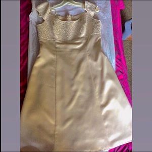 Shimmery,champagne color wedding dress